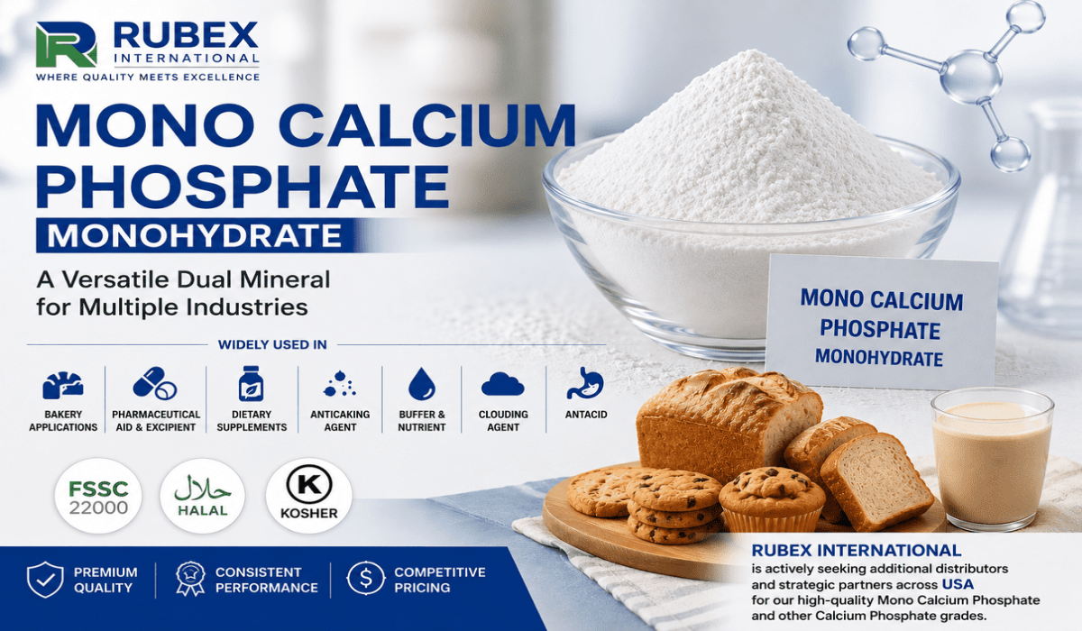 India’s Best Manufacturer of MonoCalcium Phosphate Monohydrate | Rubex International